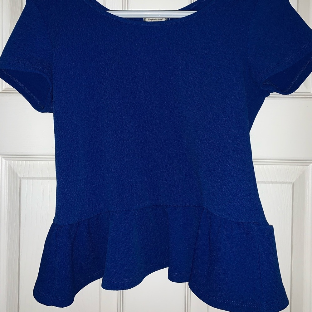 Royal blue peplum blouse